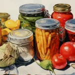 Canned food dream meaning – image of stacked canned goods, representing stored wealth, protection, and family care in dreams.