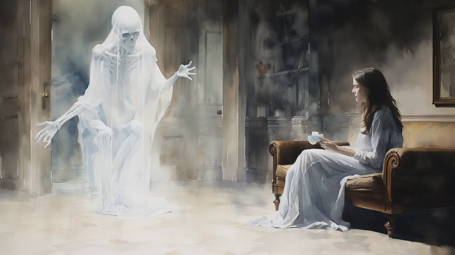 Dead person asking for something dream meaning – image of a ghostly figure reaching out, representing death, loss, and mystery in dreams.