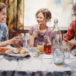 Eating dream meaning – image of a person enjoying a meal, representing health, abundance, and personal growth in dreams.