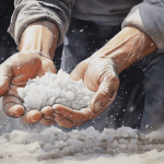 Hail dream meaning – image of hailstones hitting a window, representing emotional blockages, sudden stress, and hardship in dreams.