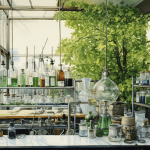 Laboratory dream meaning – image of a modern laboratory with test tubes and microscopes, representing experimentation, discovery, and problem-solving in dreams.