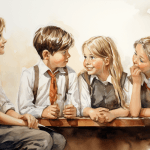 Rumour dream meaning – image of people whispering together representing gossip, misinformation, and distrust in dreams.