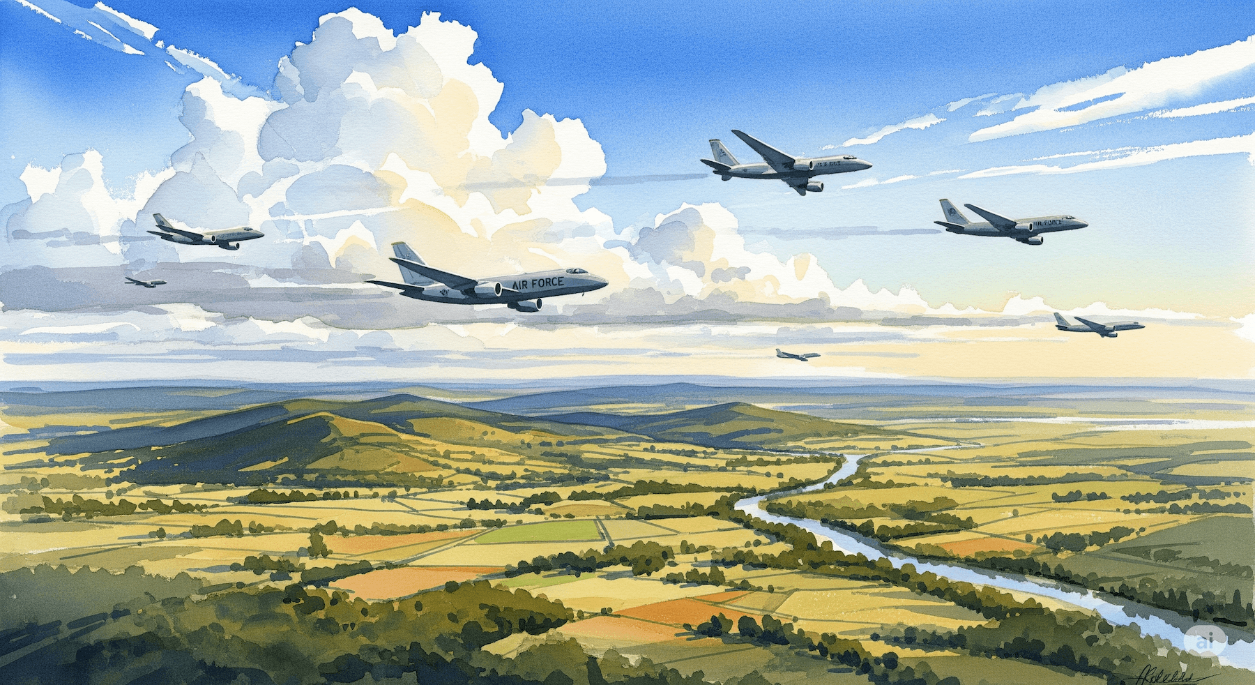 Air force dream meaning – image of military jets representing power, ambition, and defense in dreams.