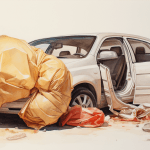 Airbag dream meaning – image of a deployed car airbag representing safety, danger, and sudden events in dreams.