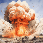Bomb dream meaning – image of an explosion representing fear, danger, and conflict in dreams.