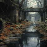 Sewer dream meaning – image of a dark underground sewer tunnel representing hidden emotions, danger, and transformation in dreams.