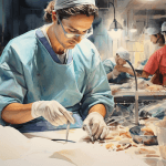 Surgeon dream meaning – image of a surgeon in an operating room representing healing, precision, and transformation in dreams.