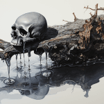Tar dream meaning – image of thick black tar on the ground representing stagnation, obstacles, and entrapment in dreams.