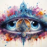 Third eye dream meaning – image of a glowing eye on the forehead representing intuition, spiritual awakening, and insight in dreams.