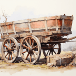 Wagon dream meaning – image of a red wooden wagon representing childhood, nostalgia, and burdens in dreams.
