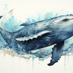 Whale dream meaning – image of a whale surfacing in the ocean representing deep emotions, intuition, and spiritual awareness in dreams.