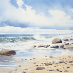 Beach dream meaning – image of a sandy beach with waves representing nature, freedom, and emotions in dreams.