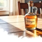 Vinegar dream meaning – image of a bottle of vinegar on a kitchen counter representing cleansing, bitterness, and preservation in dreams.