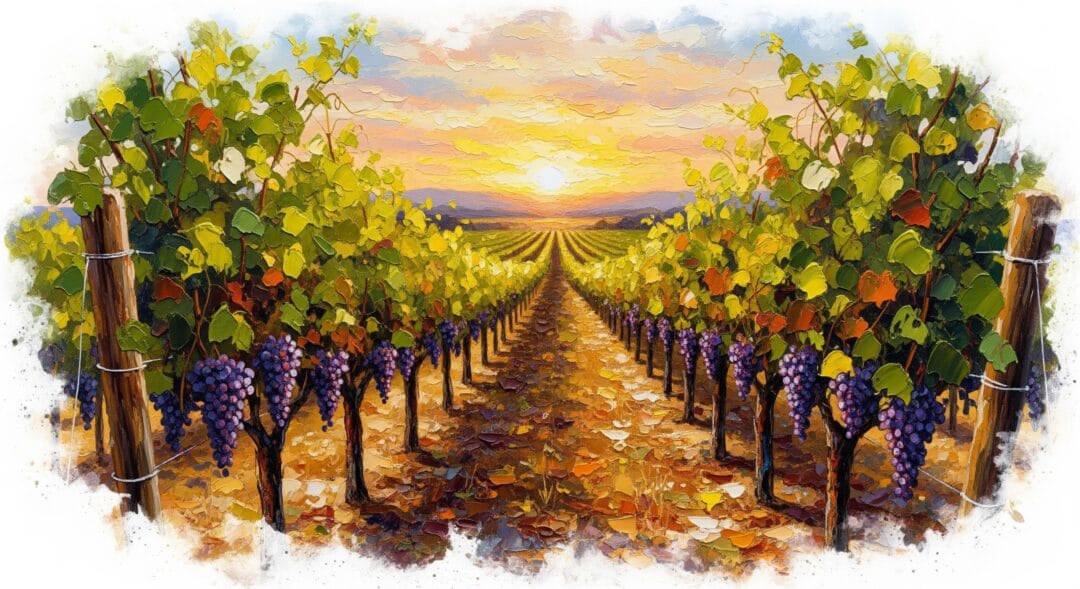 Vineyard dream meaning – image of a lush vineyard with ripe grapes representing abundance, patience, and reward in dreams.