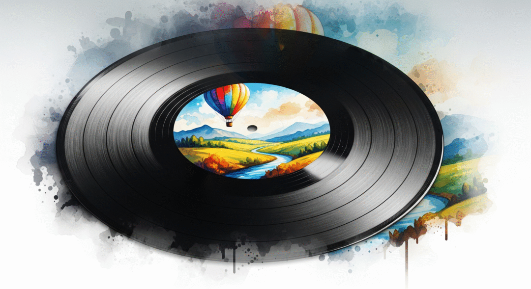 Vinyl dream meaning – image of a vinyl record spinning on a turntable representing nostalgia, music, and creativity in dreams.
