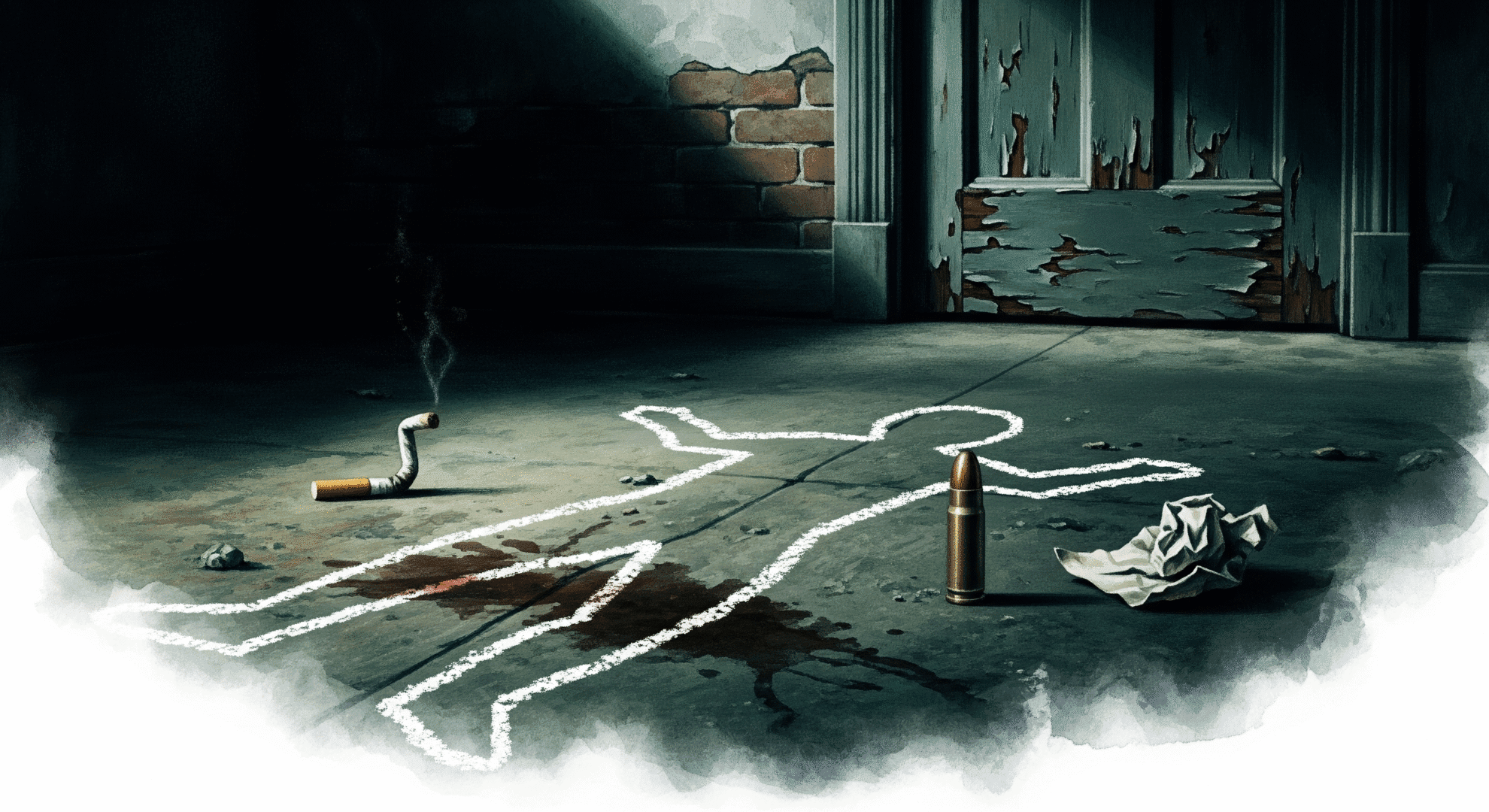 Violent death dream meaning – image of a dark crime scene representing fear, transformation, and endings in dreams.